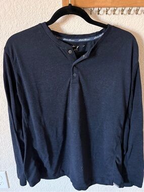 Eddie Bauer Navy Blue Long-Sleeve Henley